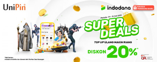 UniPin dan Indodana mau bagi-bagi diskon 20% untuk pengguna baru